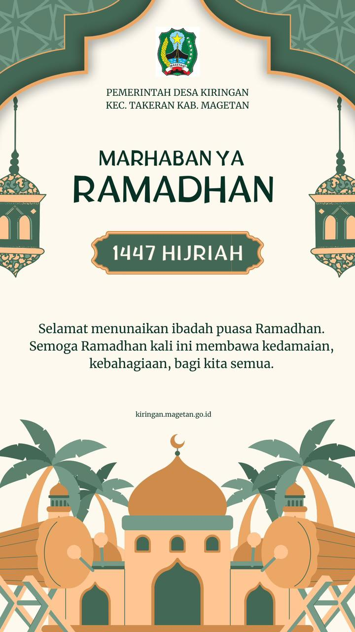 MARHABAN YA RAMADHAN 1447 HIJRIYAH